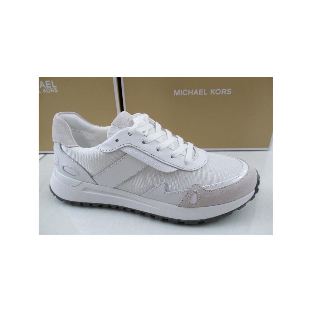 Michael Kors Monroe Trainer Lace Up Sneakers Mk Logo Leather / Mesh White Size 7